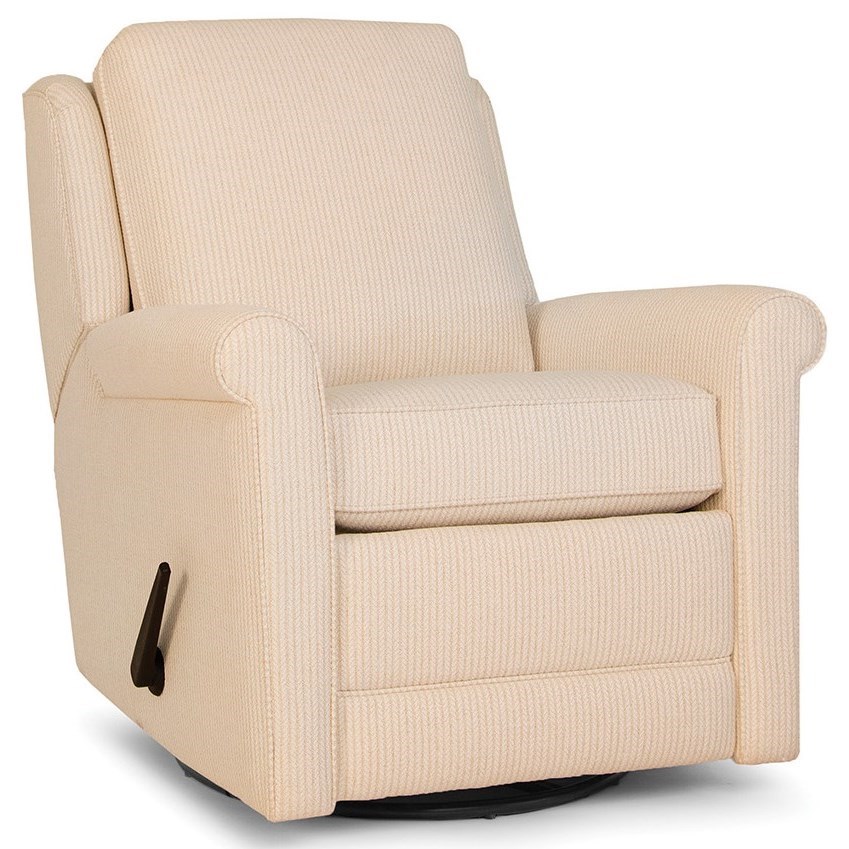 Smith Brothers 733 73359 733Yellow Stripe Casual Swivel Gliding Recliner with Rolled Arms